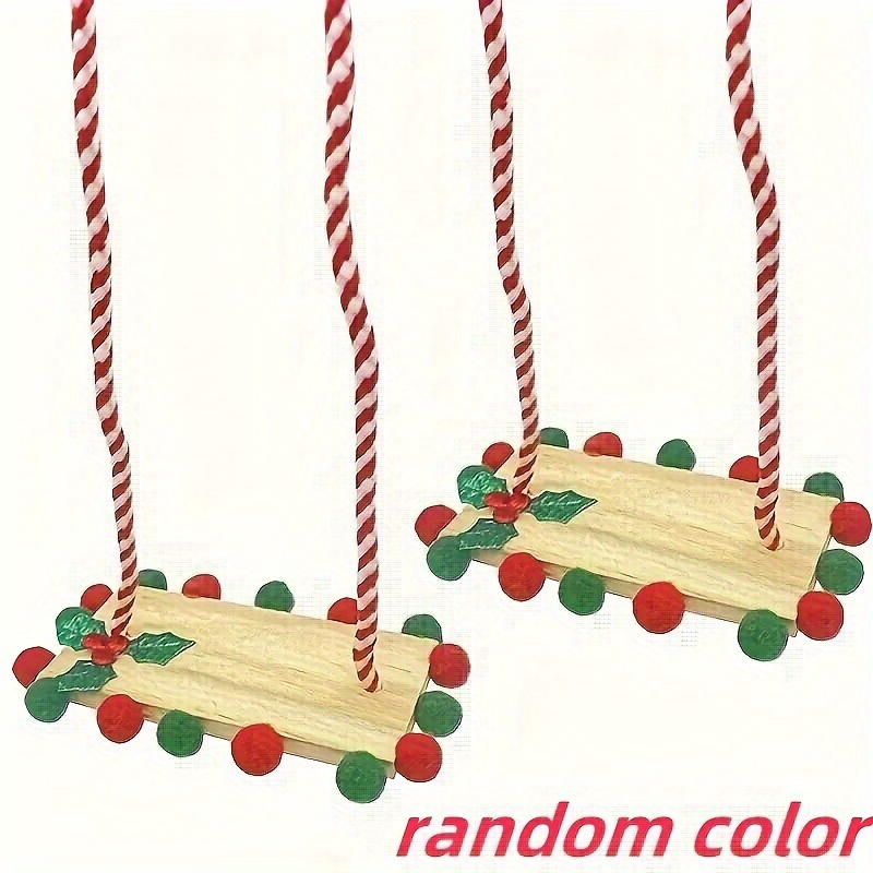 

Christmas Elf Ornaments, 2-, Wooden Hanging Decorations Red And Accents For Decoration - Use , Featherless