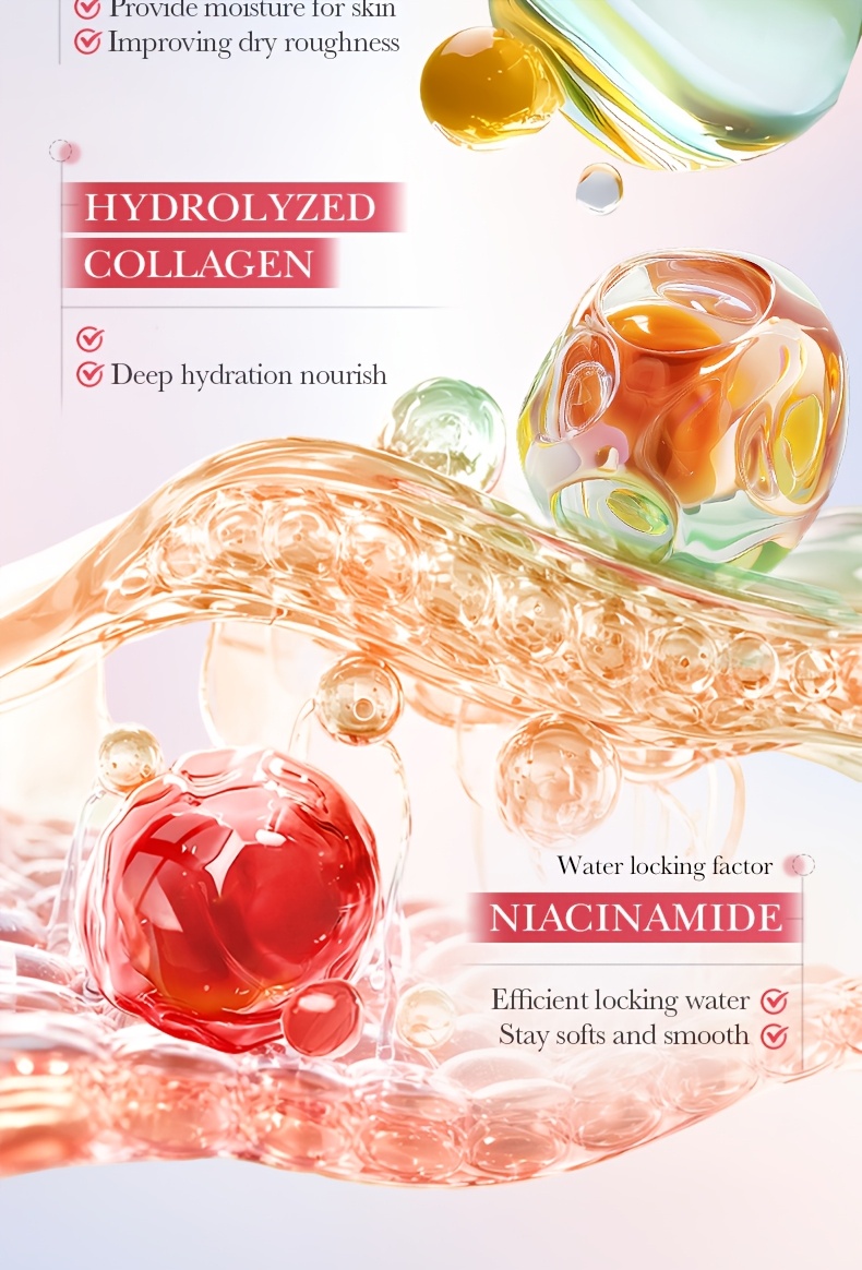 Set de călătorie hidratant cu colagen Sakura, 6 bucăți. Conține demachiant, toner, loțiune, ser, cremă de ochi, cremă de față. Set de îngrijire a pielii feței. Hidratează, netezește, face pielea moale și delicată.