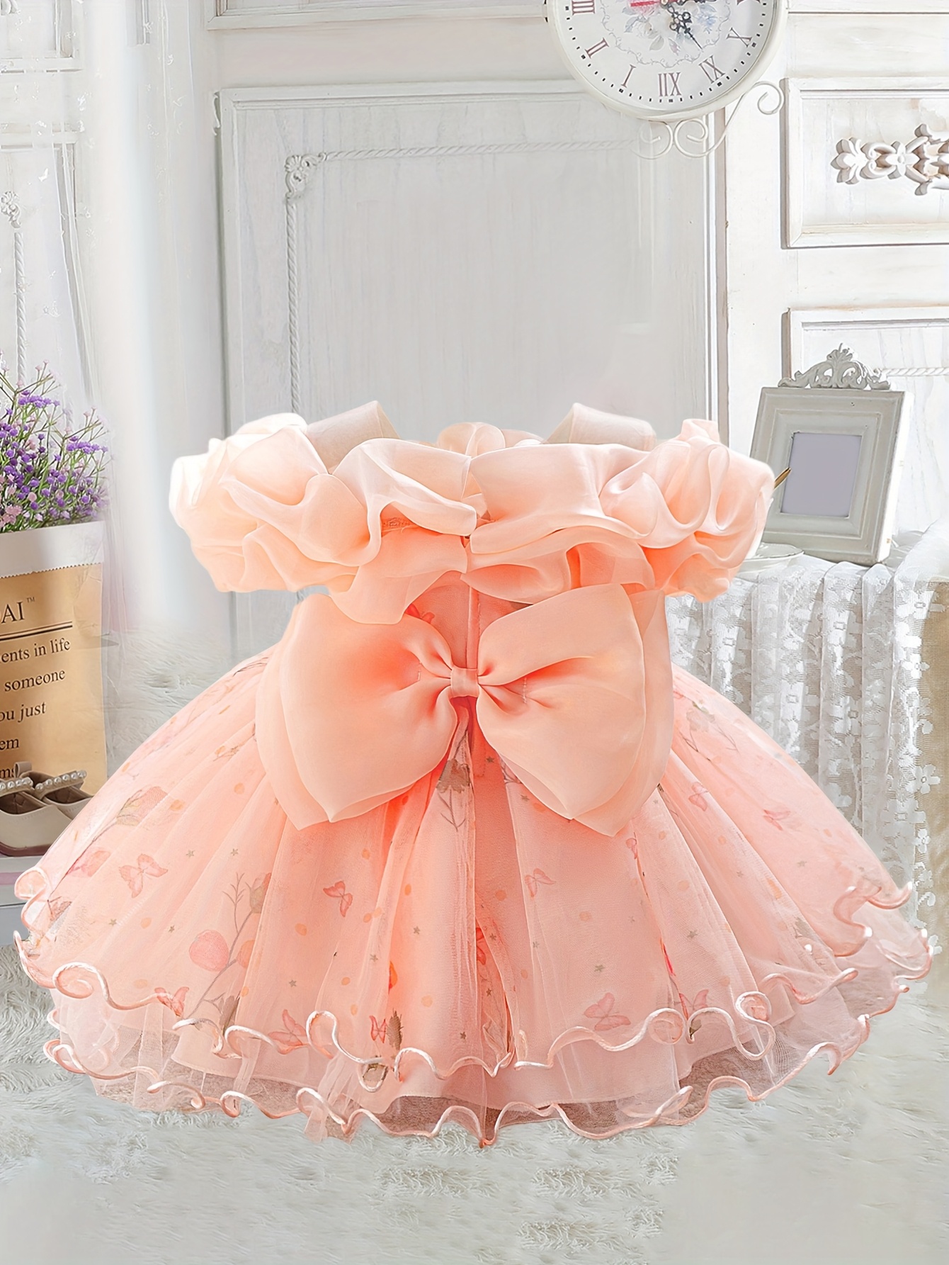 blue dress for baby girl Shop Blush Girl Dress, Peach Princess Dress, 1st Birthday Dress, Toddler Gown Dress, Girl Flower Dress, First Communion Dress, Christening Dress - main image 0