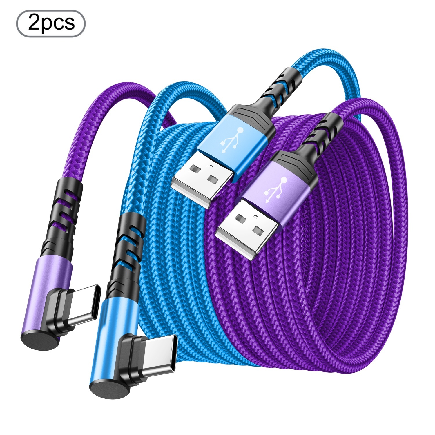Image of 2pcs Fast Charging Type-c Cable, Suitable For Huawei Oppo Vivo Oneplus And More Smartphones, For Iphone 17/16/15 Pro Max, Length 39inch/79inch/118inch