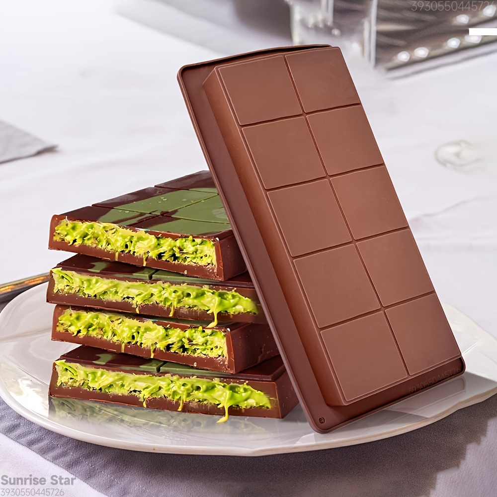 2 Pack Deep Dubai Chocolate Bar Molds, 1 Inch Silicone Chocolate Mold Perfect For Homemade Chocolate Bar Pistachio With Scraper Sku2 Sku2