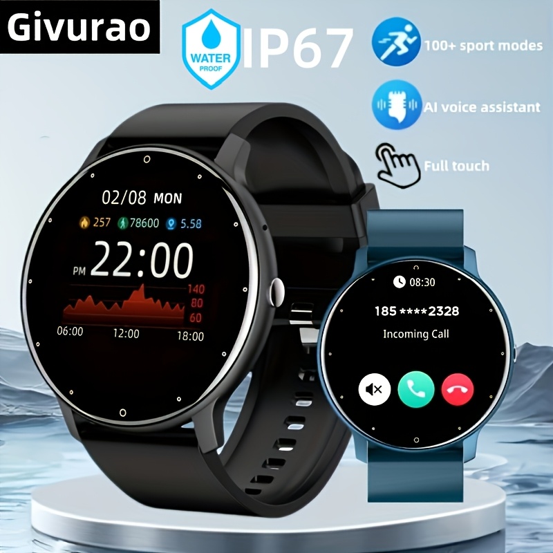 Nuevo Smartwatch, Llamadas Inalámbricas, Asistente de Voz con IA, Notificaciones de Mensajes, Conteo de Pasos, Calorías y Más Modos de Fitness Adecuado para Varios Gimnasios y Actividades al Aire Libre, Regalo de San Valentín