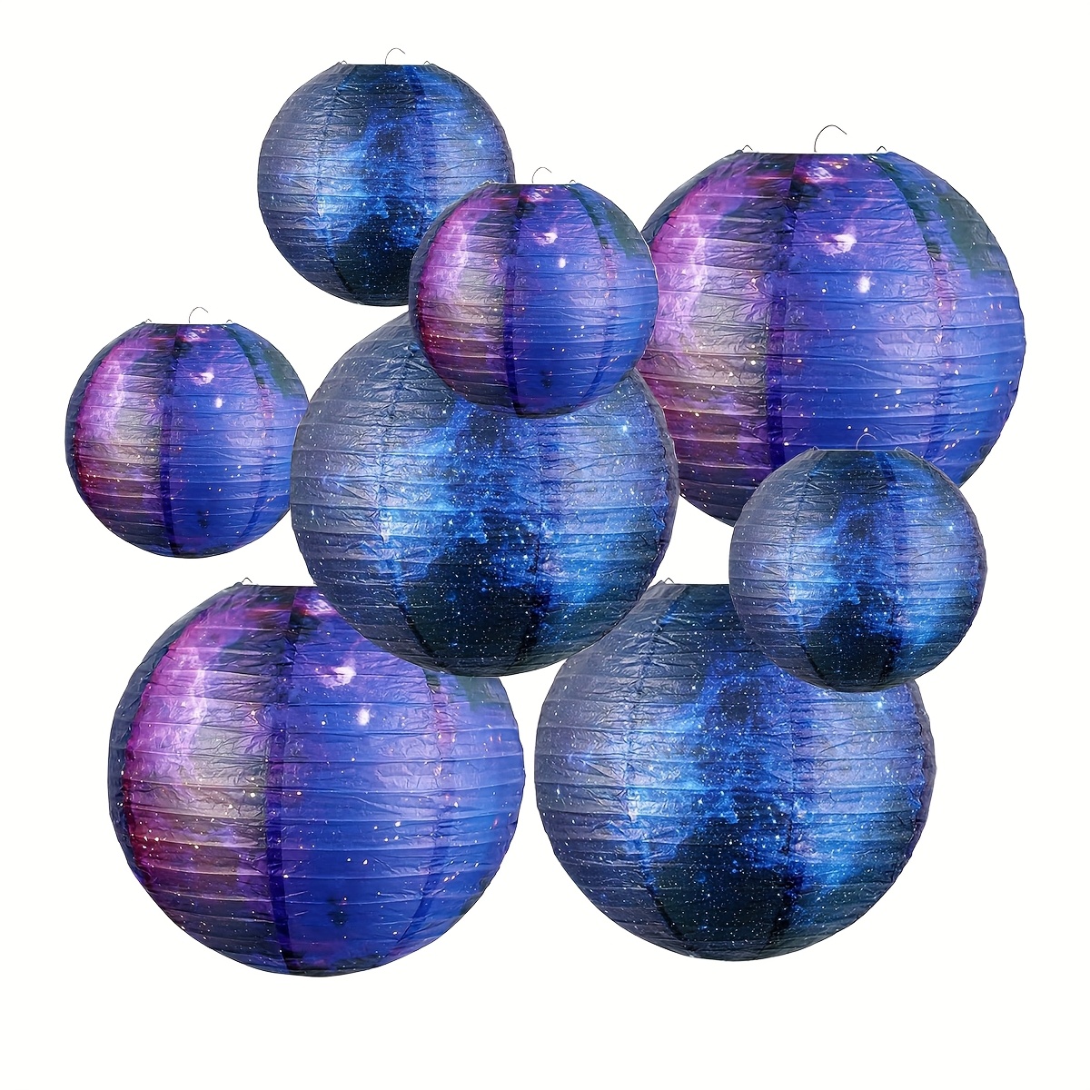 8pcs Starry Lantern Decorations, Birthday Party, Space Theme Party Supplies, For Halloween, Christmas