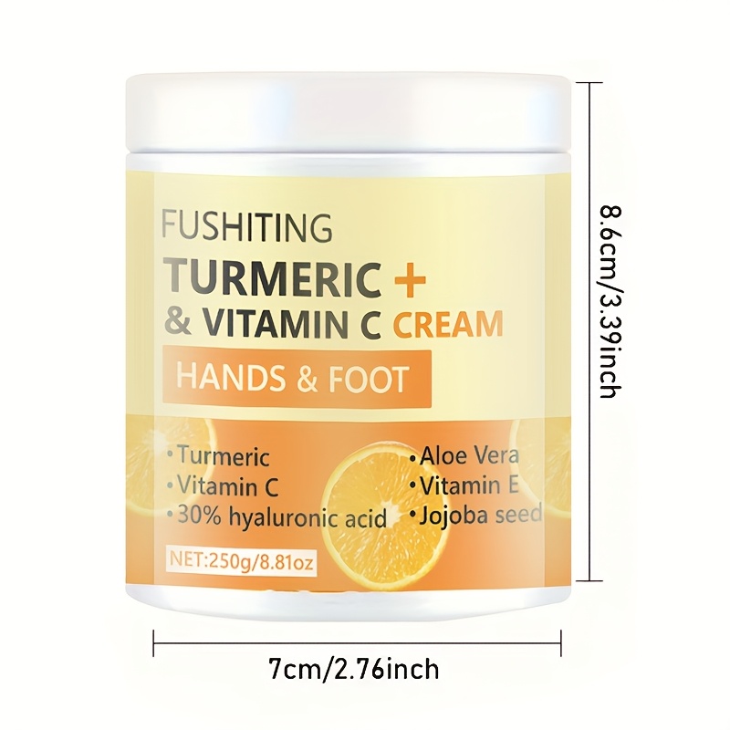 Kurkuma Hand- & Fußcreme – Mit Vitamin E & Sheabutter, 40g, Gegen Trockene & Rissige Haut, Schnell Einziehend