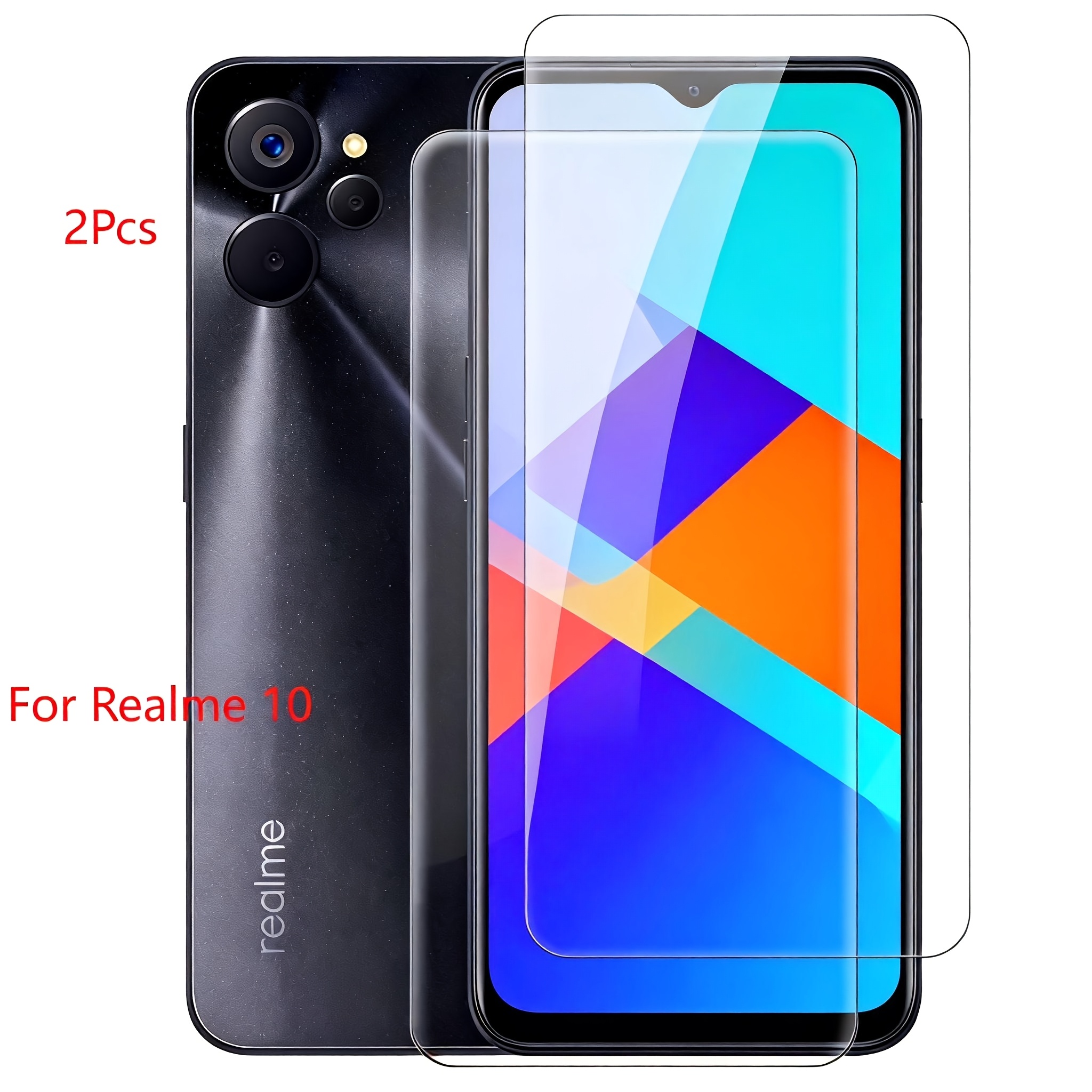TEMU Набір із 2 захисних скла 9H HD для екрану Realme, підходить для Realme 10