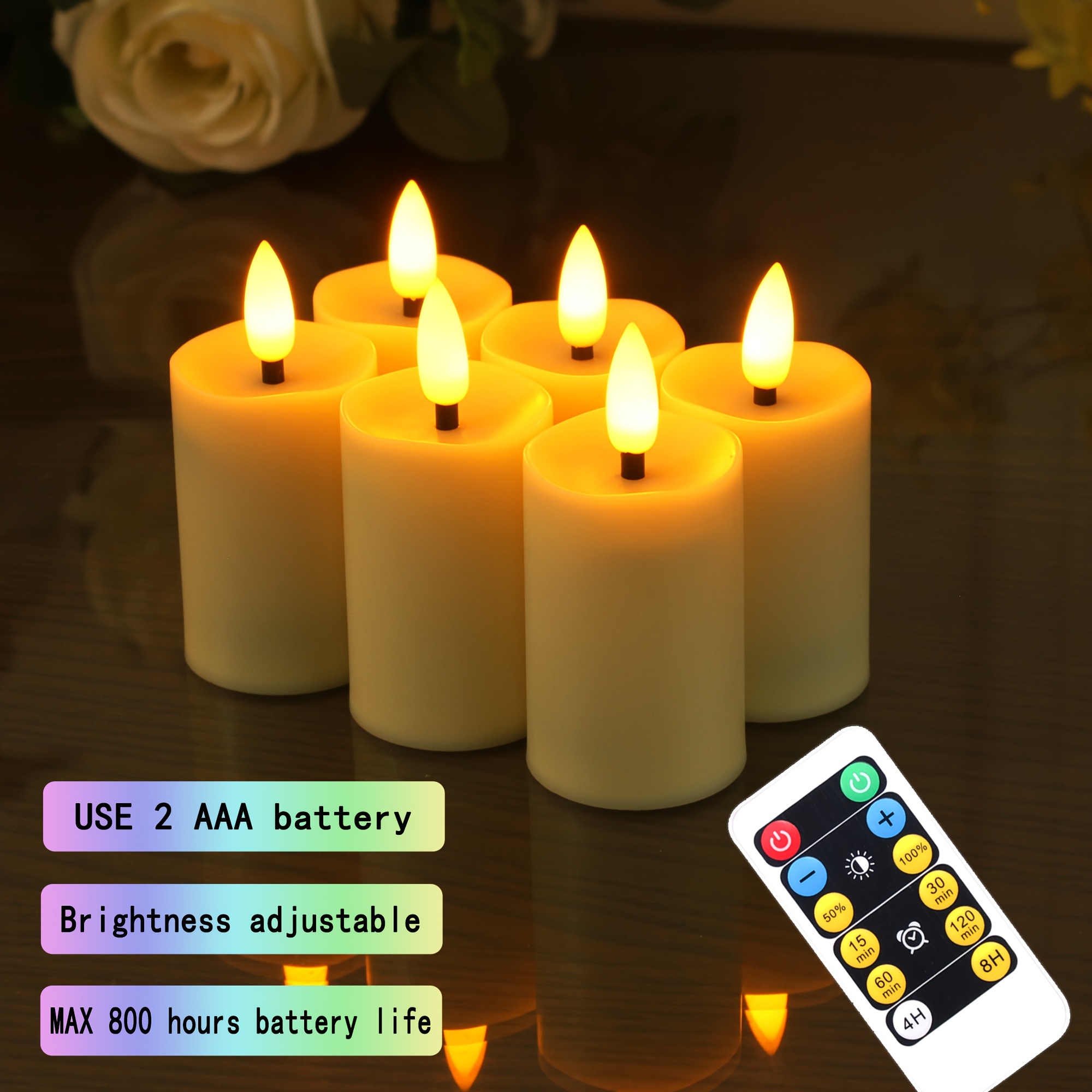 

6pcs Flameless Tea Candles Light, With Remote Control, Led Candles, Battery Candles Indoor Home Decor