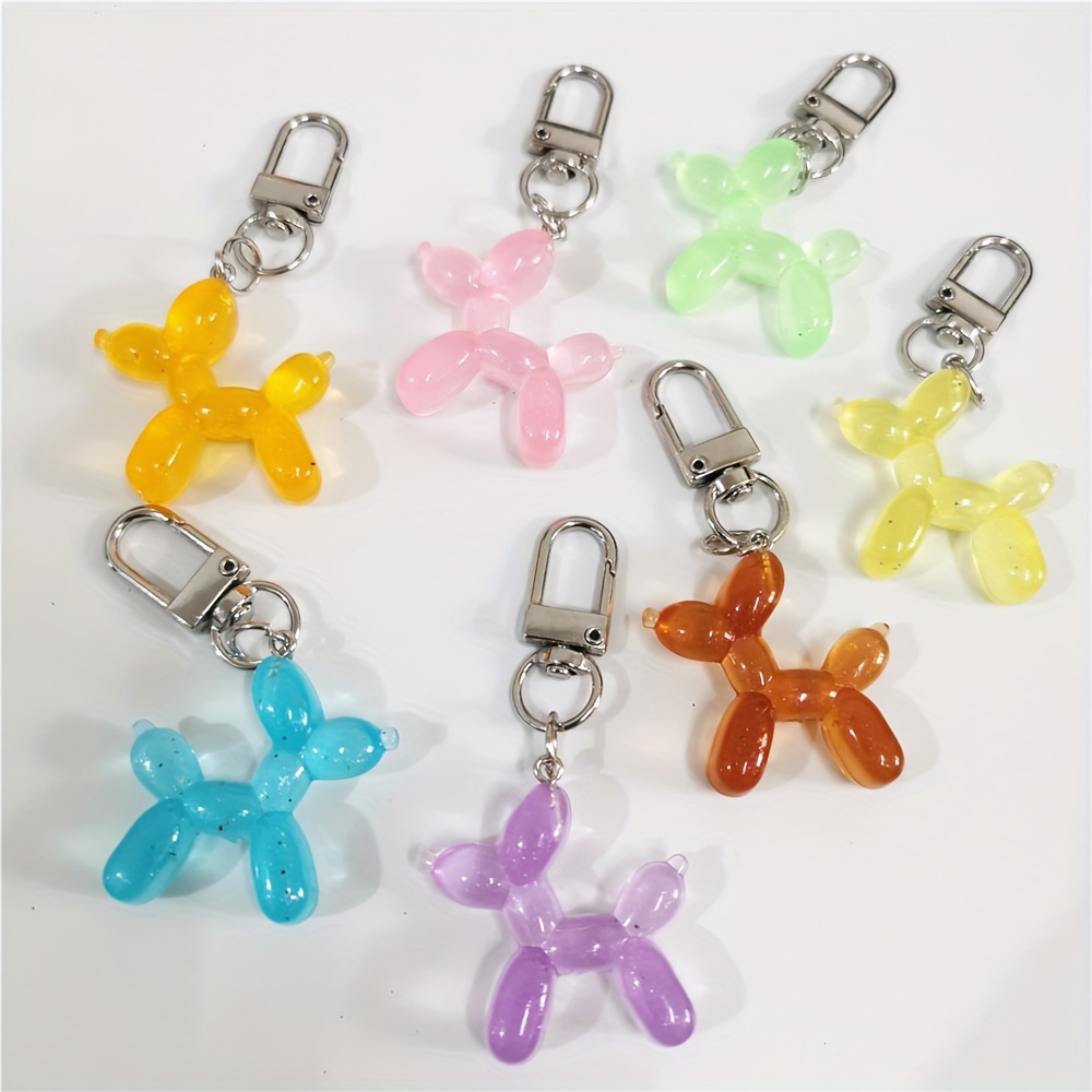 TEMU 7pcs -the-dark Cartoon Animal Keychain Set - Cute Resin Charms For Bags, Backpacks & Car Keys - Perfect Gift For Women