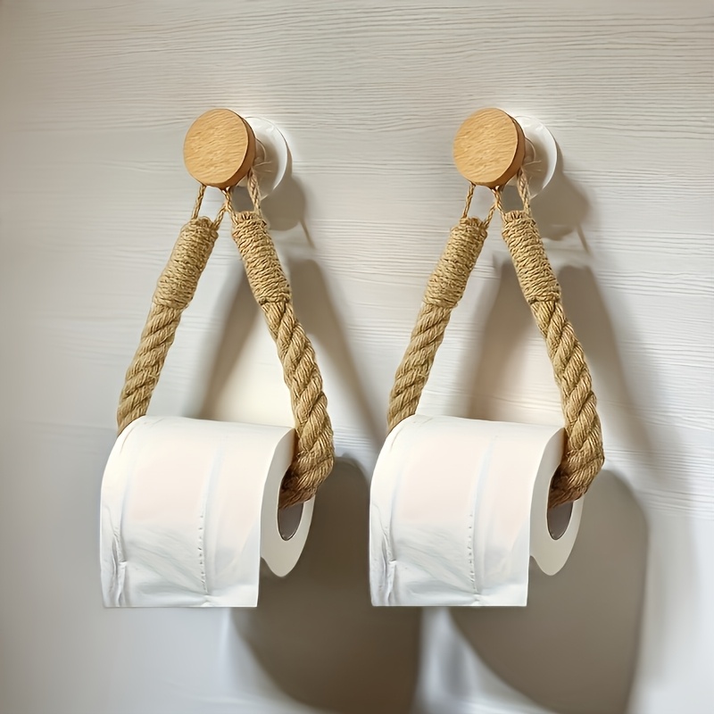 Image of 2 Toilet Paper Holders, Bathroom Tissue Storage Rack, Wall-mounted Tissue Box, Wall-mounted Roll Holder, Bathroom Accessories, Towel Rack