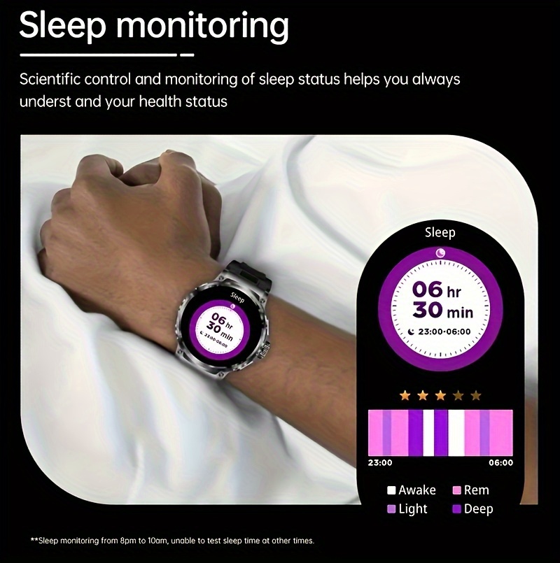 Montre Connectée Homme avec Écran HD 1,85 Pouces, Compatible Sans Fil, Appels Sans Fil et Notifications Push, Suivi Fitness avec 100+ Modes Sportifs, Moniteur de Pas/Calories/Sommeil, Contrôle Musical, Batterie Longue Durée (Compatible avec /