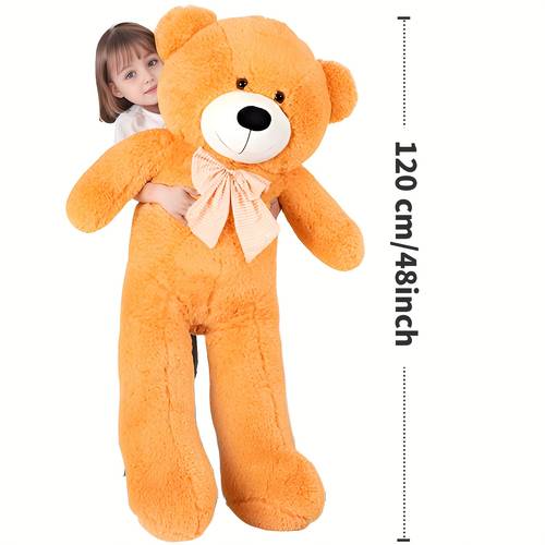 48 inch jumbo oversized teddy bear stuffed animal large soft cute jumbo teddy bear plush hugging pillow big plushies toy gift for kids birthday halloween christmas valentines day
