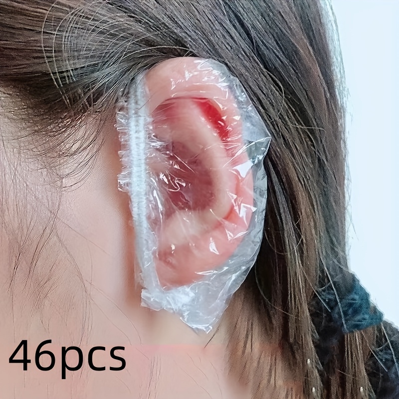 46 93 100 300 600pcs of transparent high quality ear protectors elastic shower ear covers suitable for bathing hair dyeing and salon use keep ears dry and stylish