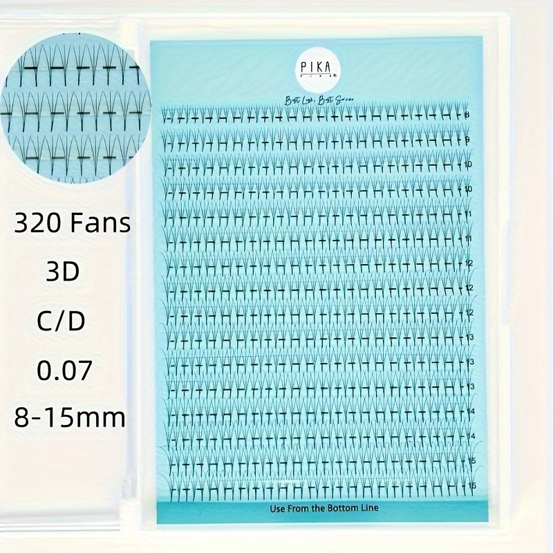 

320 Fans 3d Premade Fans Lash Pointy Thin Base Premade Fans Eyelash Extensions Stable C D 0.07 8-15mm Lash Extension Premade Fans Pre Volume Lash Extensions