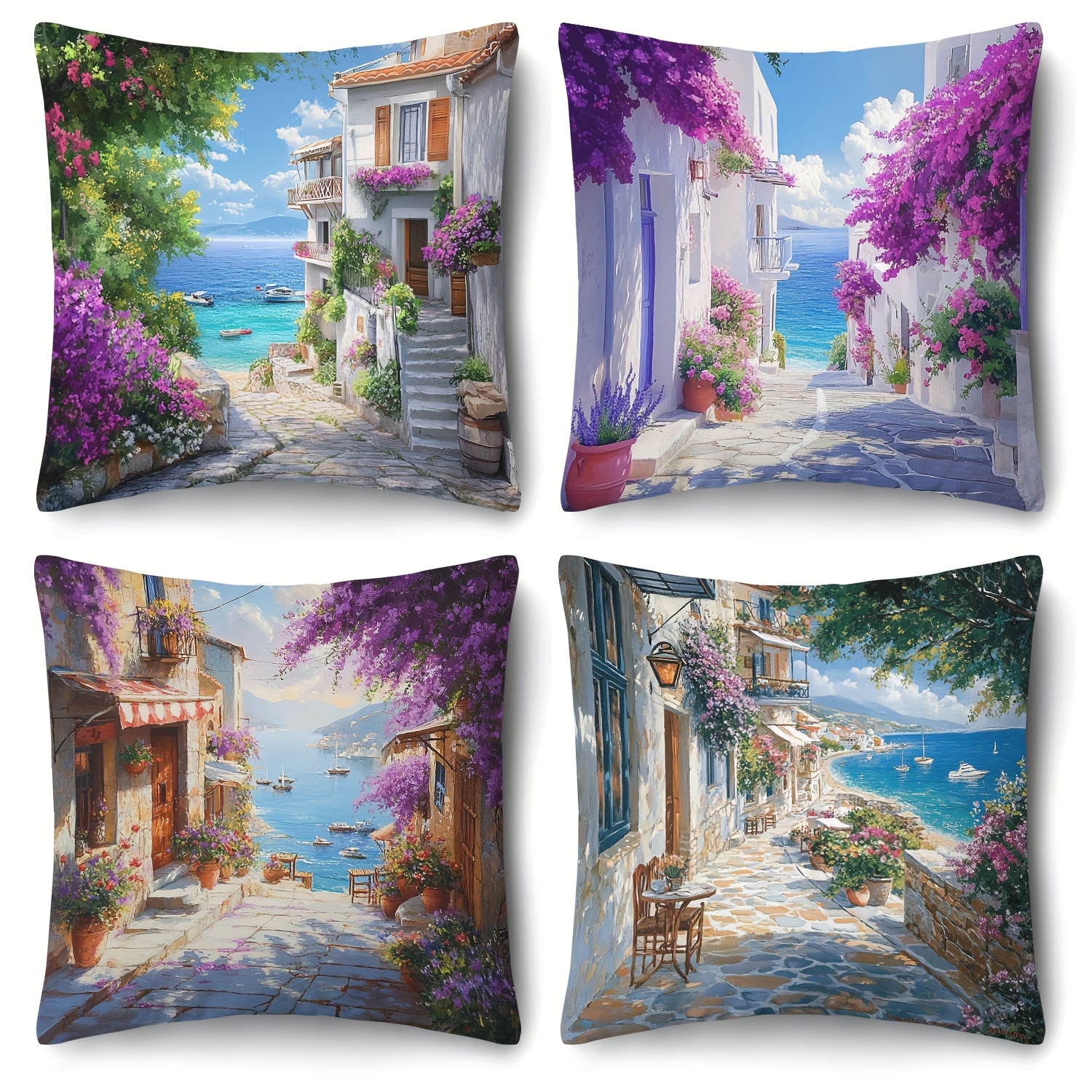 

4- , 18x18 , , Purple, Zippered, , Washable, Cushion For Sofa, Bedroom, , & Decor