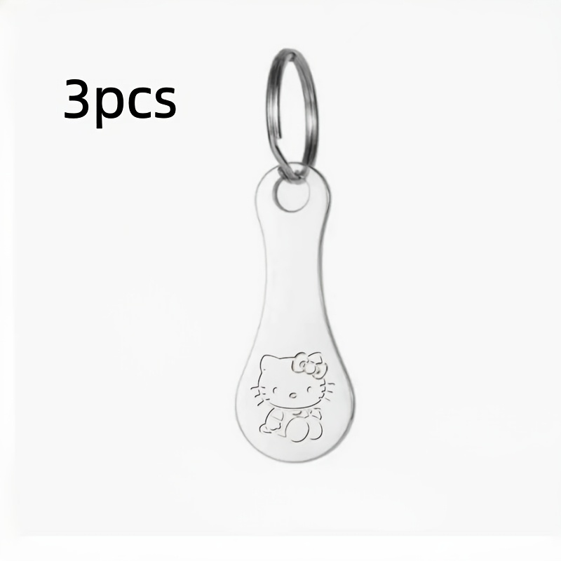 3pcs Hello Kitty Anti-lost Shopping Cart Token, Exquisite Backpack Ornament, Novelty Keychain