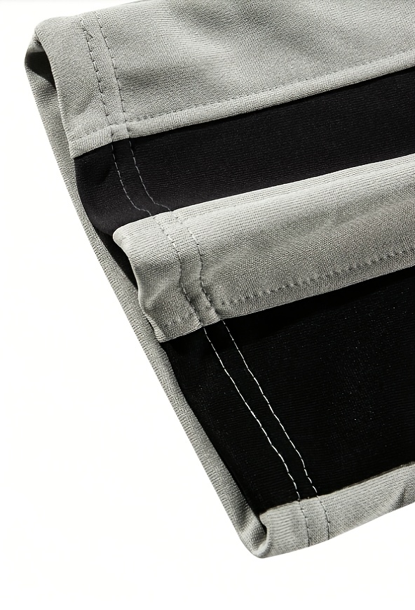 Men's Casual Patchwork Knitted Trousers, Slightly Elastic Fabric, Elasticated Waist, Suitable for Outdoor Wear All Year Round.