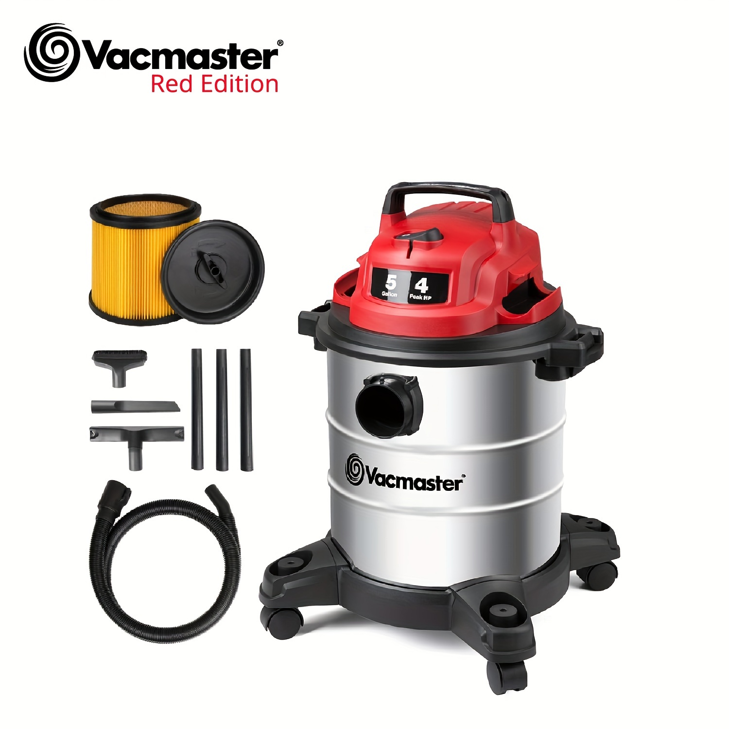 

Vacmaster Vac 5 Gallon/8 Gallon Steel Wet Dry 10ft 16kpa/20kpa Suction For Dog , , Car, &