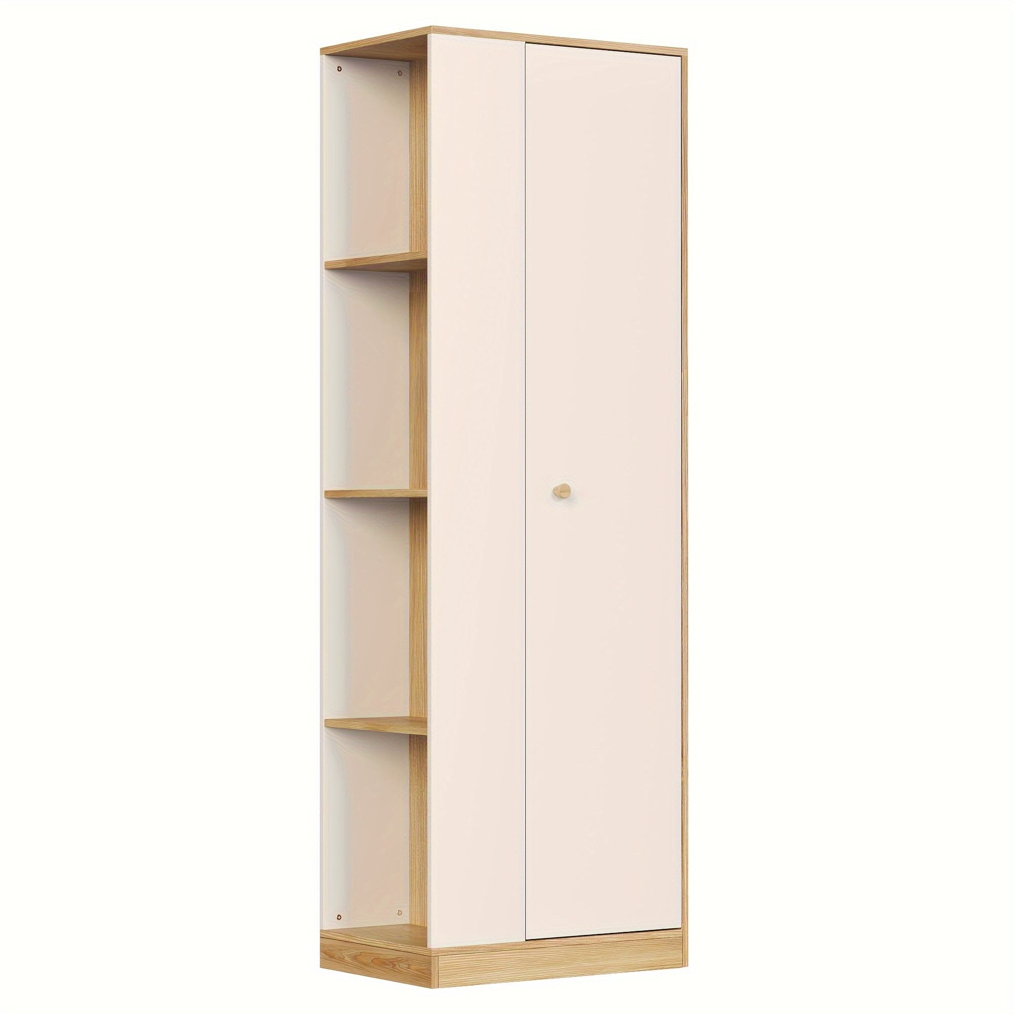 

Modern Wardrobe, White Floor Storage Cabinet With Hangers, Spacious And Versatile, Efficient Storage Easy To Install, Dimensions: 15.7" D X 23.6" W X 70.8" H