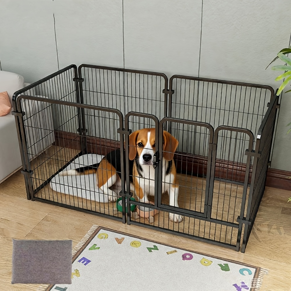 TEMU 6pcs Dog Playpen, Made Of Sturdy Steel Wire, Easy To Assemble Without Tools, Suitable For Dog Pens And Dog Kennels