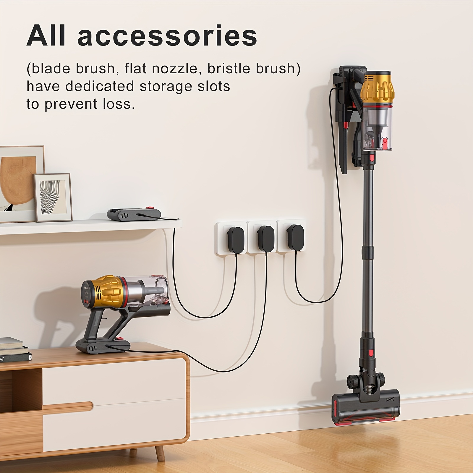 Lubluelu G11 Stick Vacuum Cleaner 45000Pa Super Suction, Upgraded V-Shaped Anti-Tangle Brush & 6-Stage Filtration System, 50 Min Runtime, Quiet 62dB, Pet Hair /Hard Vacuum with Global Voltage (100-240V) - Plug, Ideal