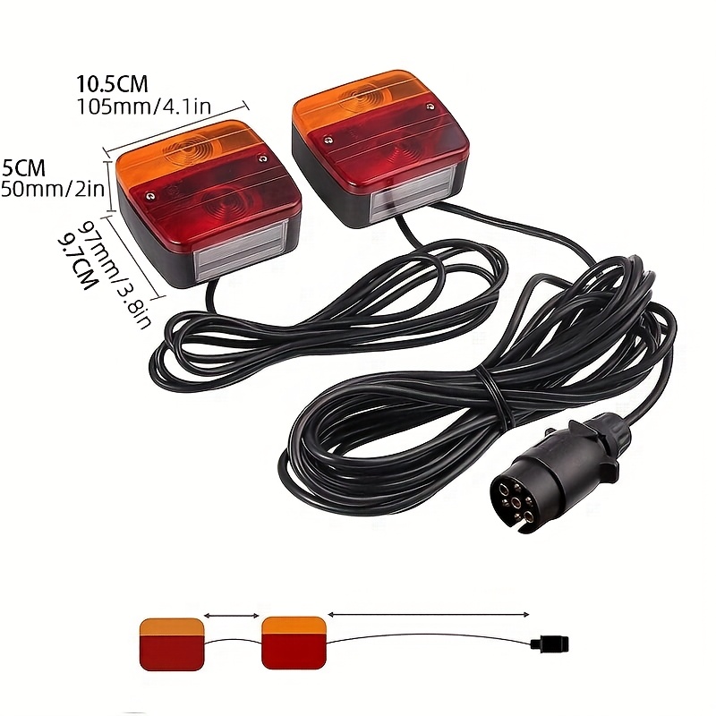 1   2 two color trailer taillight kit 7 core wire harness kit for truck side light strips red and yellow lampshades 12v high brightness trailer taillights   lights turn   warning lights for trailers for trucks without battery
