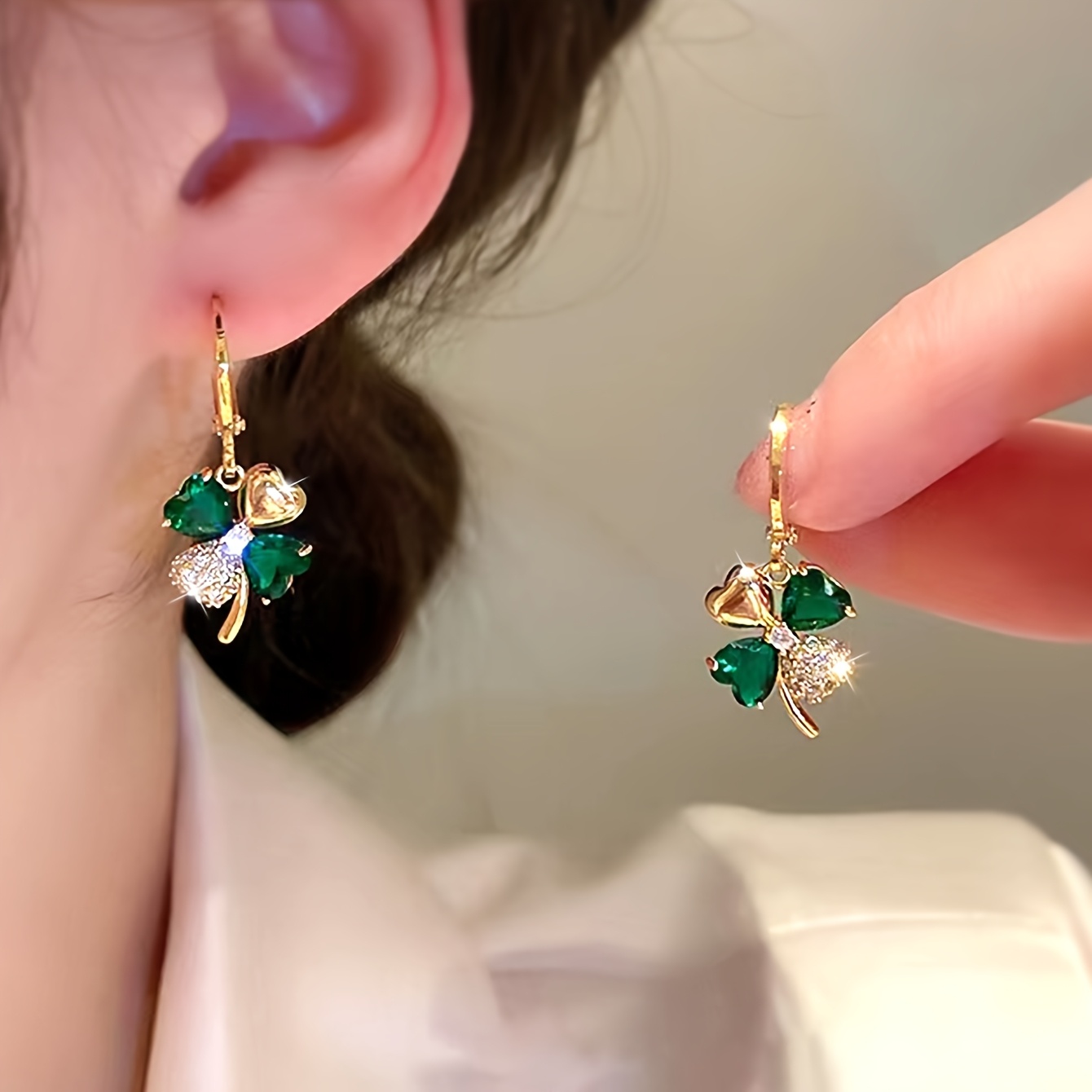 

1 Pair Vintage & Stud Earrings, Alloy With Accents, Copper Ear Needle, For Daily And Party