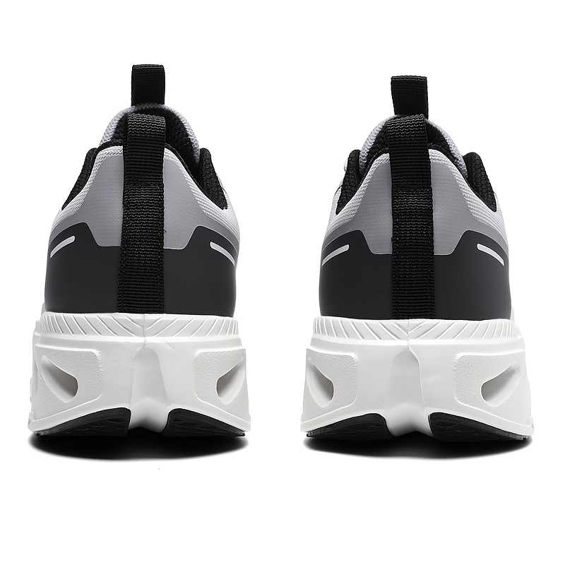 XCRWAY Men's Lightweight Sneakers with Hexagonal Gel Shock Absorption - Grey/Black Low-Top Breathable Running Shoes Suitable for Gym, Hiking, Urban Commute - All-Season Cushioned Athletic Footwear