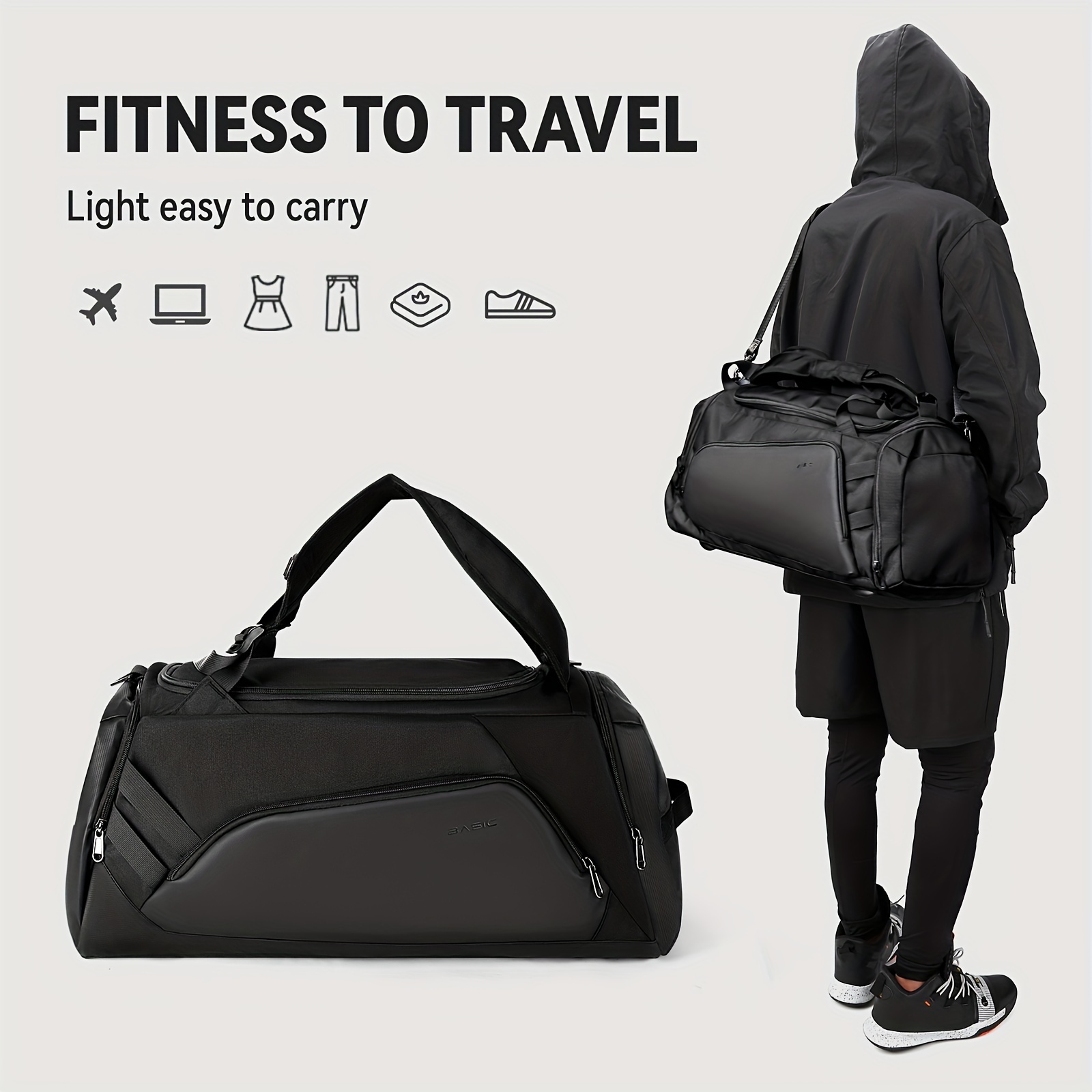 

Large Capacity Gym Bag, Waterproof Short-distance Travel Bag, Dry And Wet Separation Bag, Suitable For Fitness Exercise And