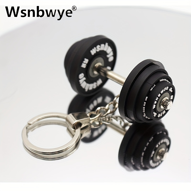 Image of 1pc Wsnbwye Current Creative Fitness Dumbbell Keychain Kettlebell Fashion Barbell Design Delicate Sport Weight Lifting Mini Heavyweight Hanging Ornaments