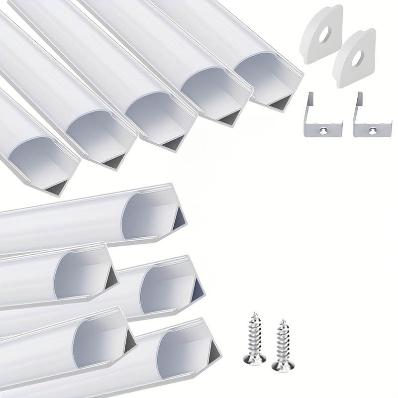 10pcs Linear Recessed Track Light Fixtures with Diffuser Covers