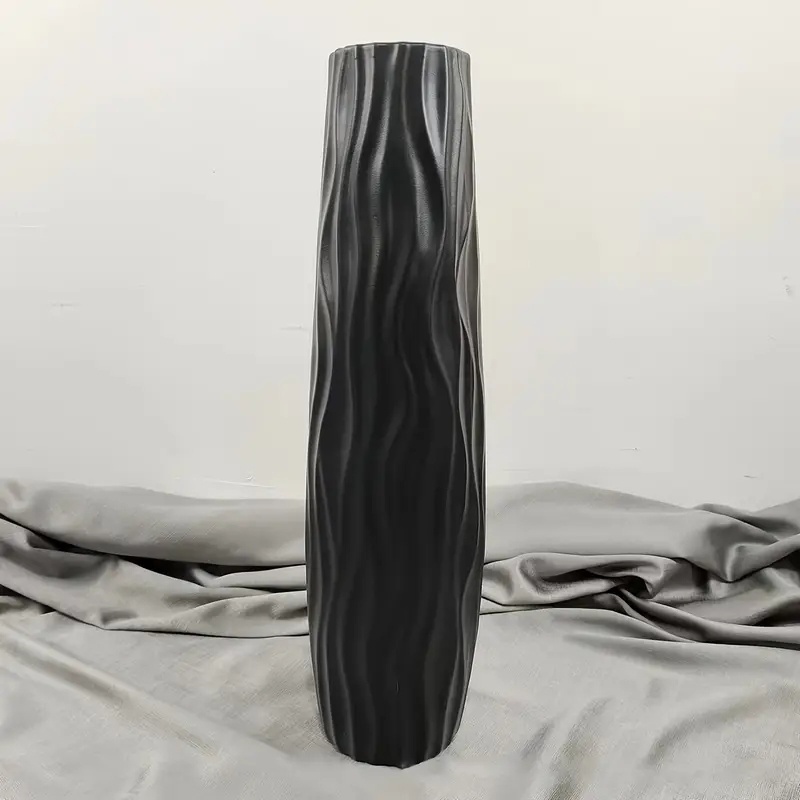 Large Floor Vase High Simple Hydroponic Plastic Ceramic White Black European Style Flower Arrangement Living Room Decor