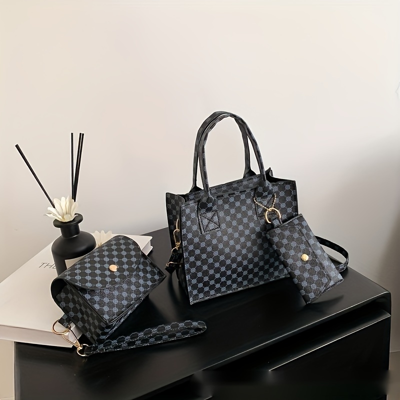 Checkered best sale tote purse