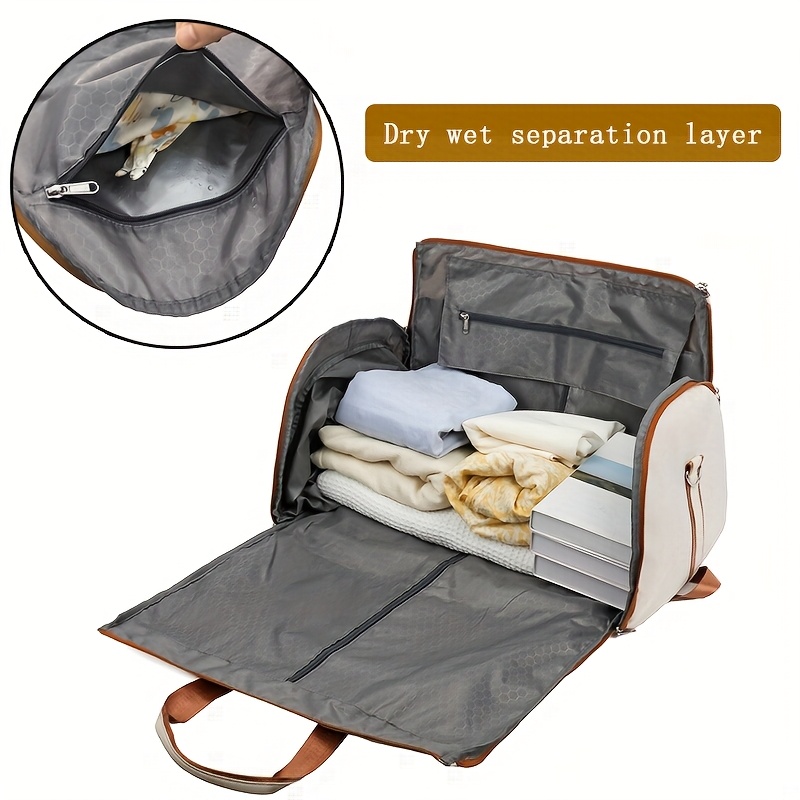 Moqueta de Nylon para Mujer, Bolso Multifuncional con Compartimento Separado Seco/Húmedo y Diseño de Zona para Zapatos, Mochila de Viaje con Muchas Bolsillos Ideal para Negocios y Viajes