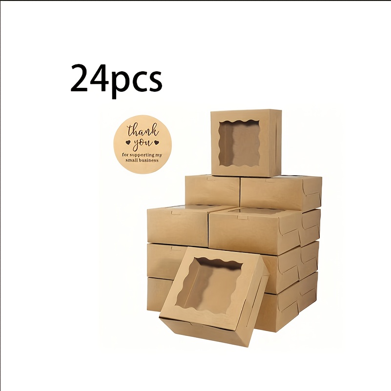 TEMU 6/12/24pcs Gift Packaging Boxes, Paper Window Gift Boxes, Wavy Edge Transparent Window Paper Boxes, Souvenir And Accessory Storage Packaging