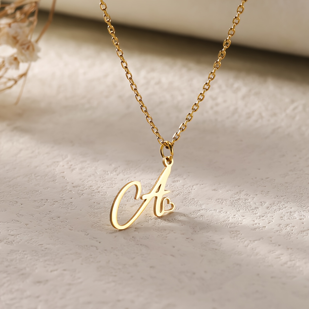 Personalized Initial Heart Necklace with Custom Letter Pendant