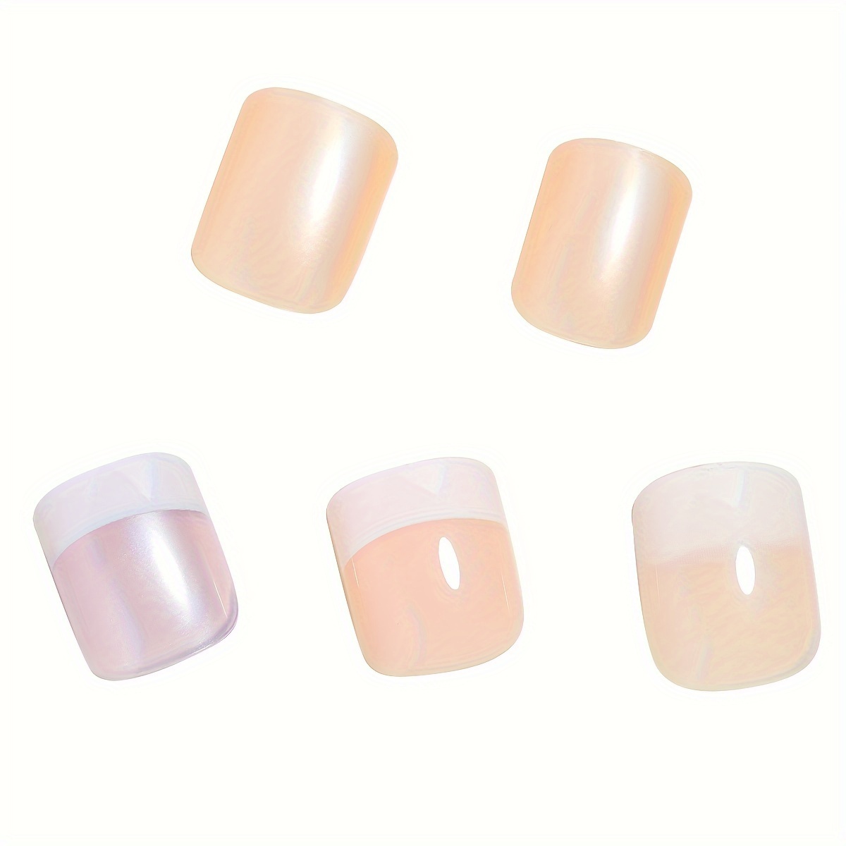 96 pieces 4 colors short square press on nails acrylic short fake nails full cover white french design glitter nail gel fake nails details 7