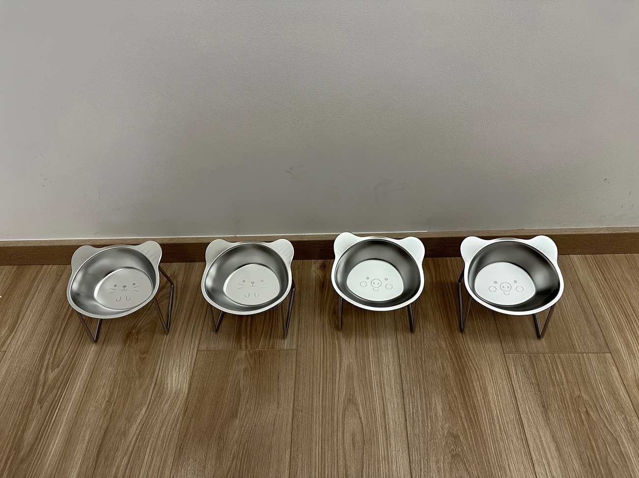 pet stainless steel neck protector slope mouth high platform bowl stainless steel bear shape dog bowl cat bowl details 6