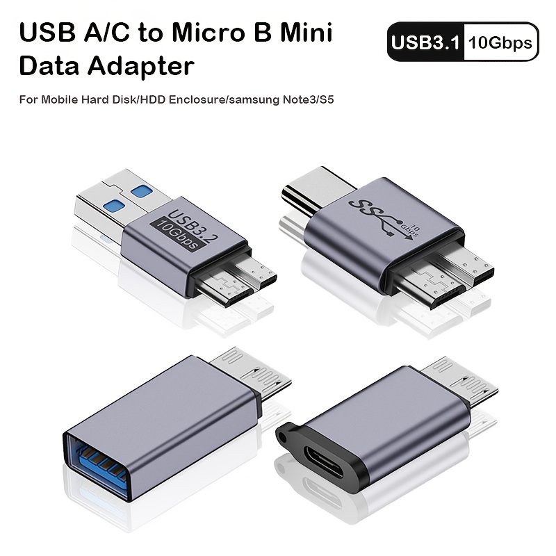 amazing USB Micro B to USB A/C Adapter 10Gbps USB 3.1 Type C Male/Female Converter with Power Delivery & Data Transfer, Plug & Play Hard Drive/SSD/Flash/External Drive Connector for Laptop, Smartphone, Tablet (USB-Powered), Laptop Accessory, Smartphone Connector, Sleek Design, Portable Connector, Sturdy Build, Durable Connector, USB Extension Cable, Office Professionals, Students 14 USB Micro B to USB A/C Adapter 10Gbps USB 3.1 Type C Male/Female Converter with Power Delivery & Data Transfer, Plug & Play Hard Drive/SSD/Flash/External Drive Connector for Laptop, Smartphone, Tablet (USB-Powered), Laptop Accessory, Smartphone Connector, Sleek Design, Portable Connector, Sturdy Build, Durable Connector, USB Extension Cable, Office Professionals, Students