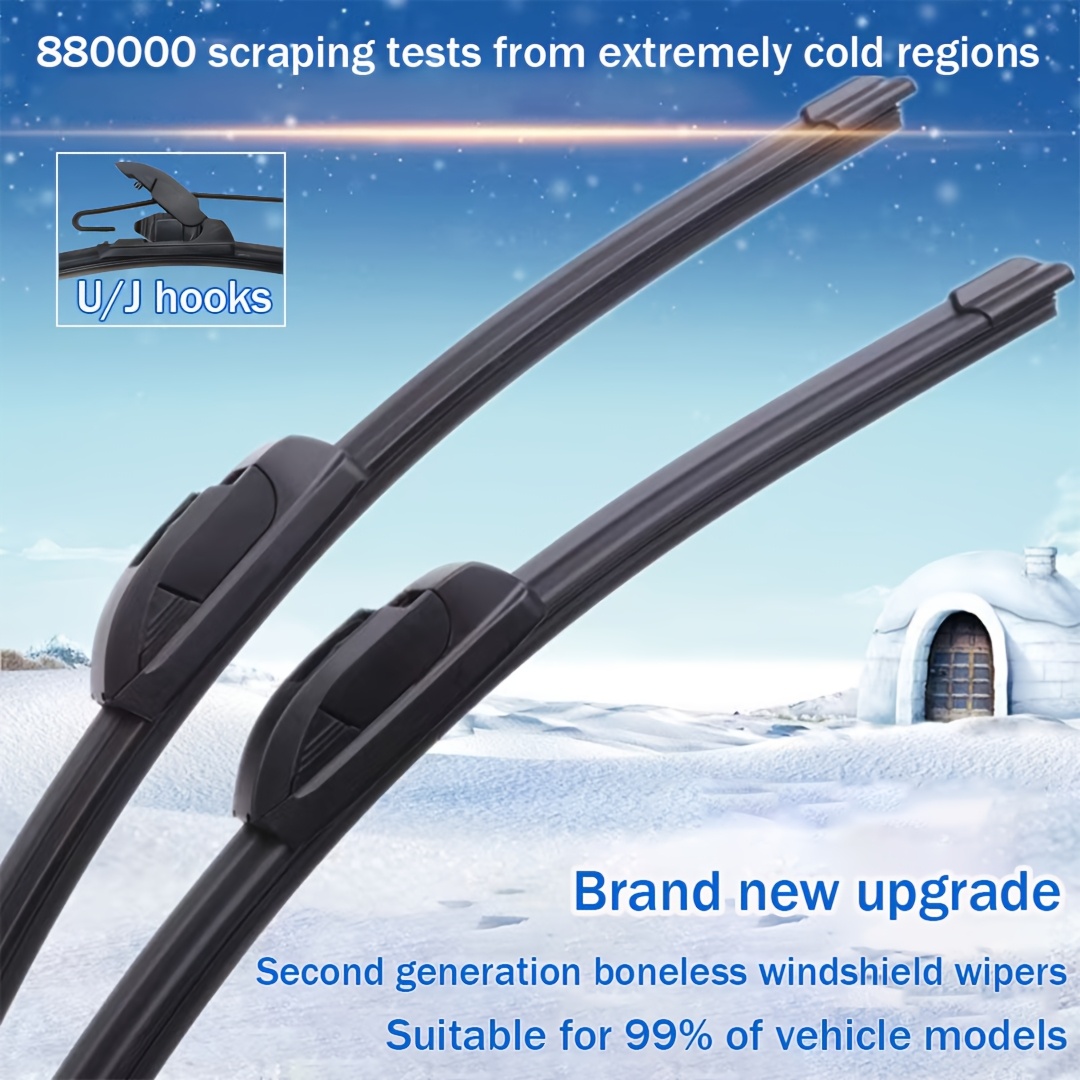 

1pc Upgraded Windshield Wipers U/j - & , , - Blades, Universal Vehicles, Includes Adapter