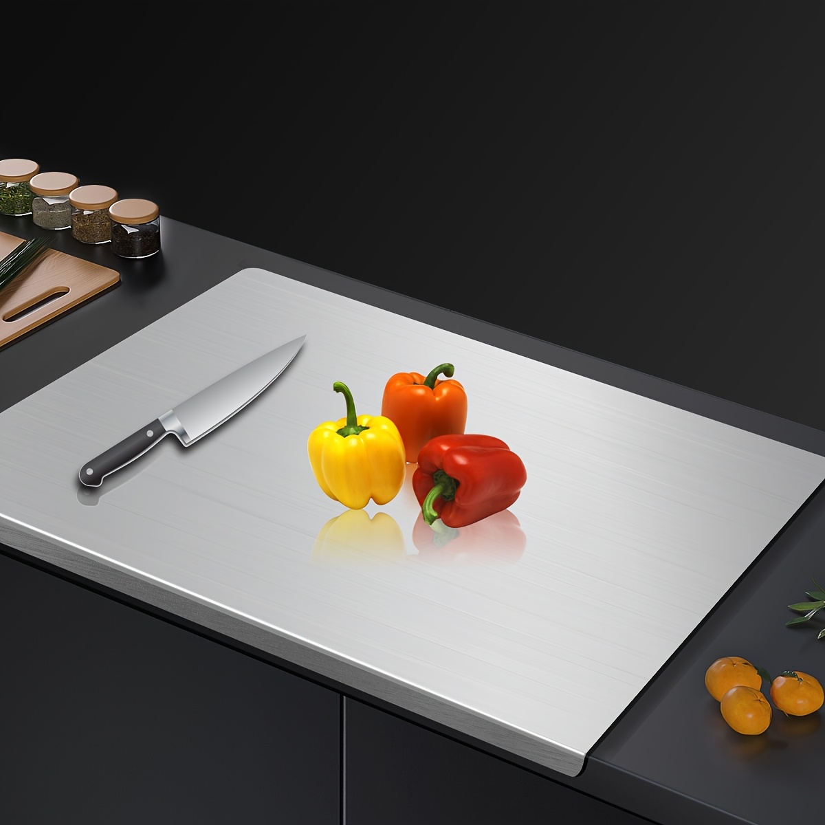 TEMU 304 Stainless Steel Cutting Board Cutting Board Household Rolling Board Cutting Board Kitchen Supplies