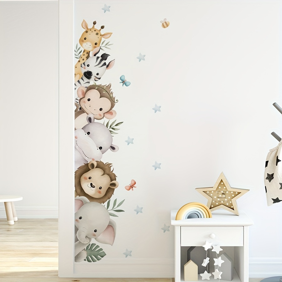 E-shop Niedliche Cartoon-Wandsticker mit Tieren, die aus dem Fenster gucken, für Kinderzimmer, Kinderzimmer, Schlafzimmer, Wohnzimmer, Türdekoration,