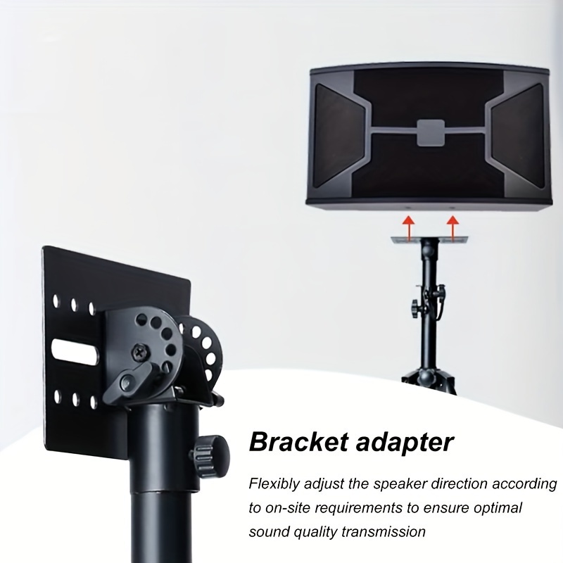 

Adjustable Iron Speaker Stand Bracket Adapter Set With Rotatable Plate For 35mm Diameter Poles - Heavy Duty Speaker Mount For Optimal Sound Quality Transmission (1 Set)