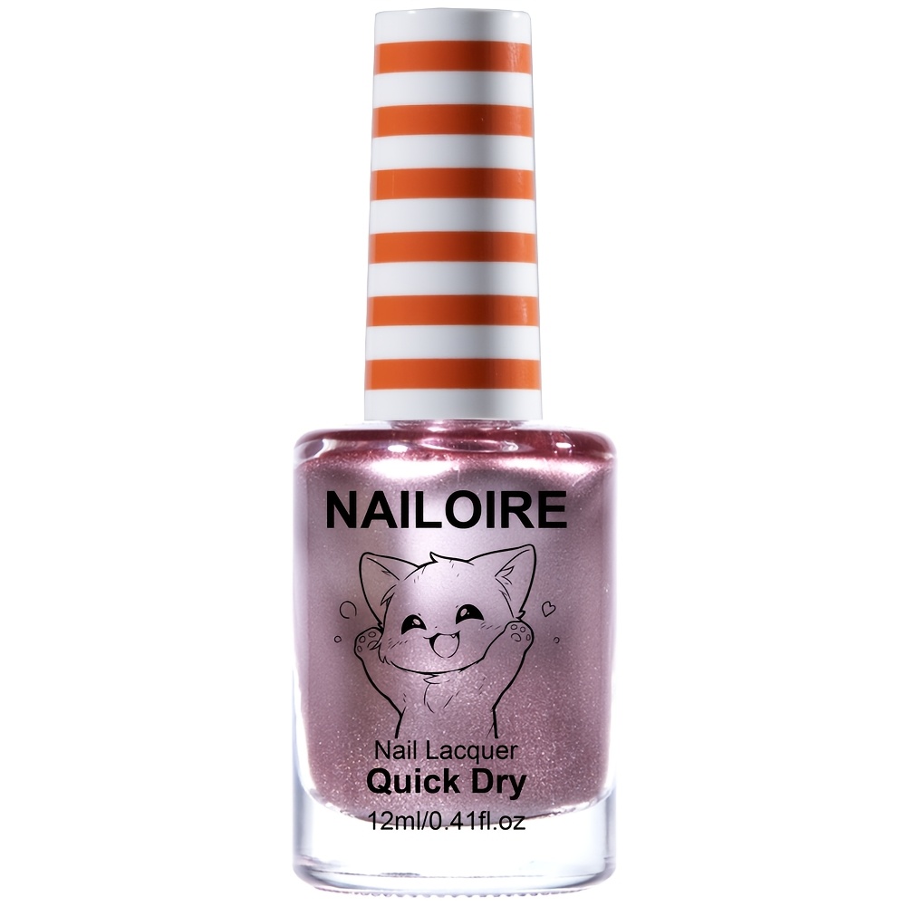 Image of Rose Nail Polish 12ml, Air Dry, High Gloss Mirror Purple Metallic Texture, Quick-drying, Smooth Application, Suitable For Hands And Feet – Bright Rose Color, / Dating / Party Versatile