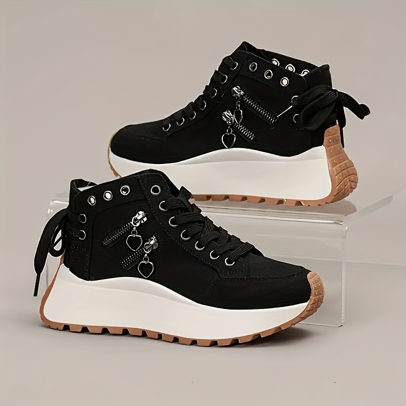 Women'S Sports Shoes | Women'S Cowboy Boots, New High-top Women'S Shoes, 2025 Autumn And Winter Breathable Thick-soled Casual Shoes (with Inner Height, Increase), Shoes For Women, Heels, Boots For Women, Black Boots