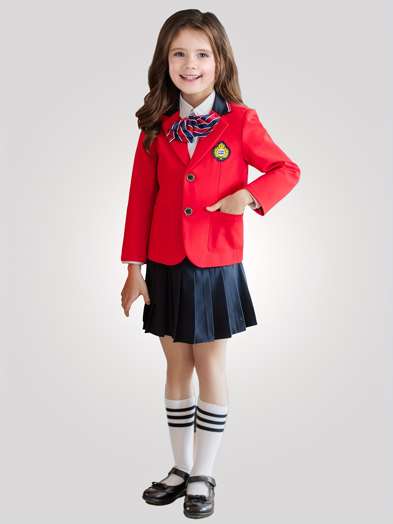 Luobobeibei Preppy Suit Little Girls Teens Lapel Collar - Temu Philippines