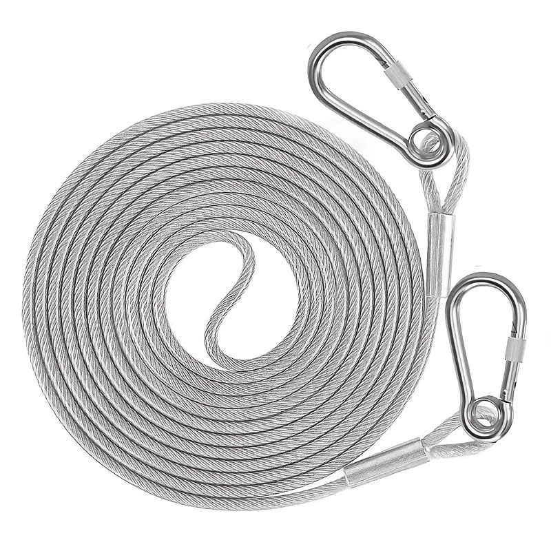 Zinc-Plated Steel Wire Rope Dog Leash, Durable & Rust-Resistant