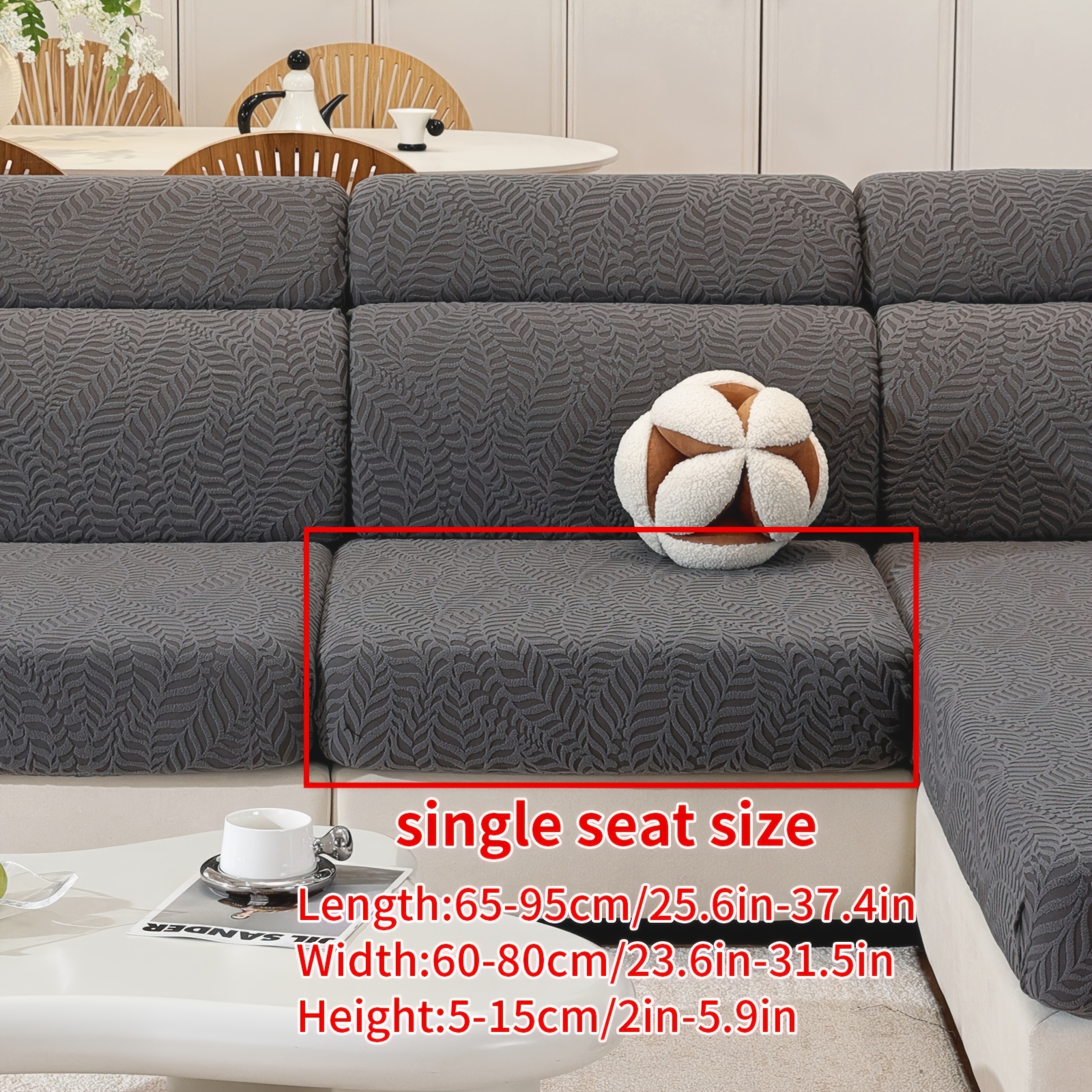TEMU Stretch Sofa Cover 1/2/3 Seater - Pet Hair Resistant Couch Protector, Non-slip Elastic Bottom, Machine Washable, 5-min Install, Universal Fit