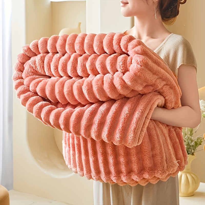 Striped Luxury Bed Blanket, Soft and Comfortable
