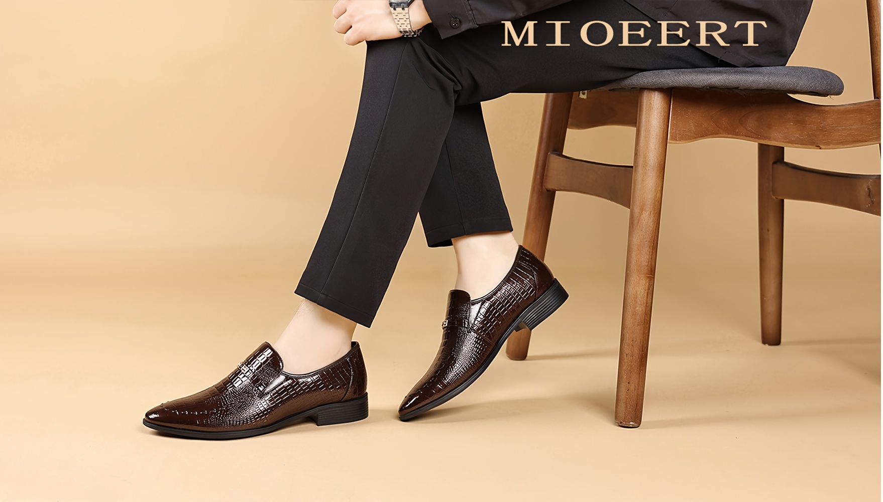 Men'S Crocodile Pattern Shoes, Low-Top Casual Shoes for Men, Embossed Shoes, Formal Shoes for Men, Soft And Comfortable, Suitable for Office, Home, And Gatherings