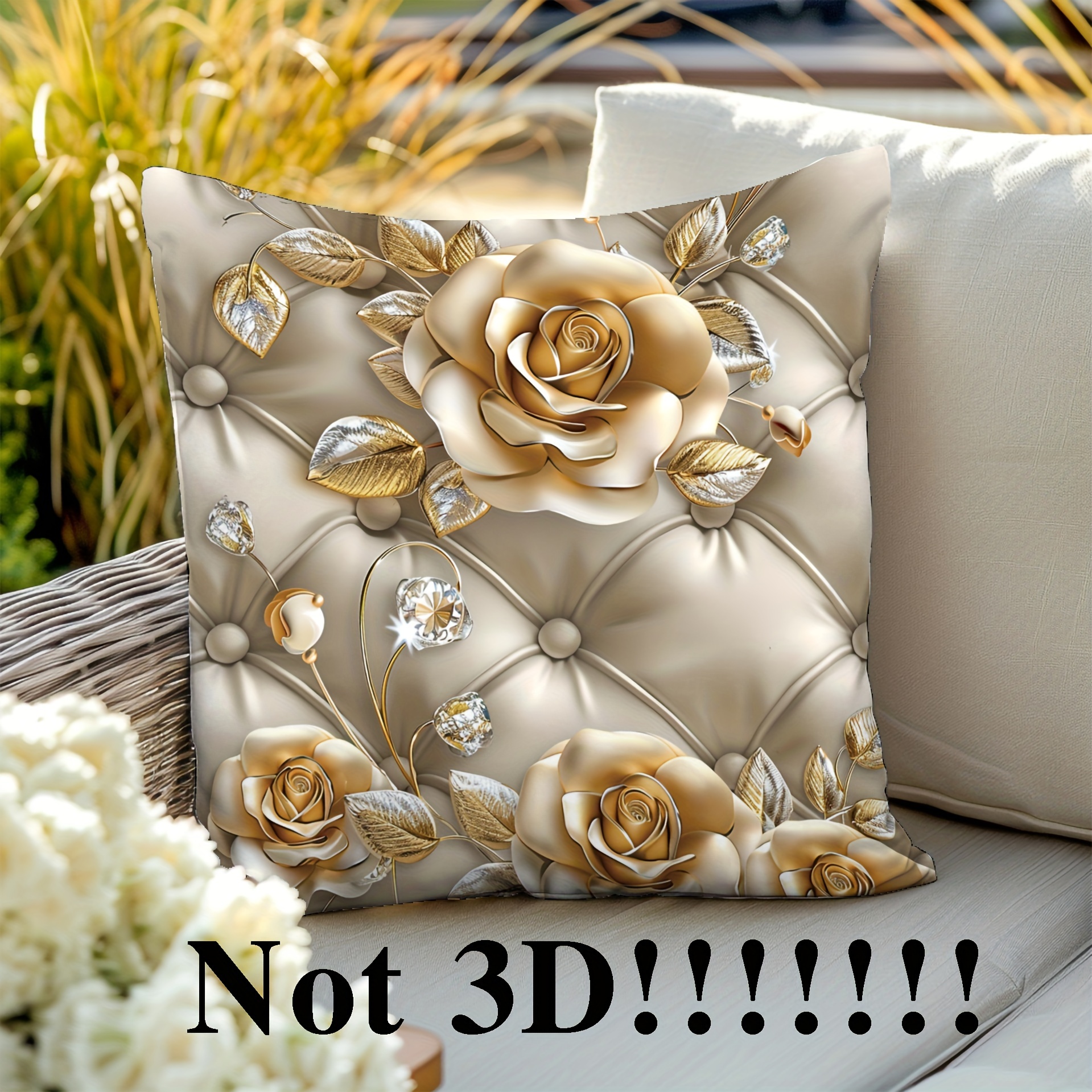 

1pc, Three-dimensional Flowers, 3d Flowers, Printing, Pillow Case, Home Decor, Holiday Decor