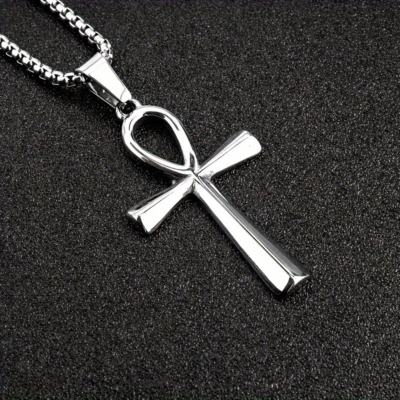 Image of 1 Stainless Steel Cross Pendant Necklace Unisex Style Suitable For Men And Women To